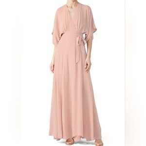 REFORMATION "Winslow" Wrap Maxi Dress, Blush, Size XS